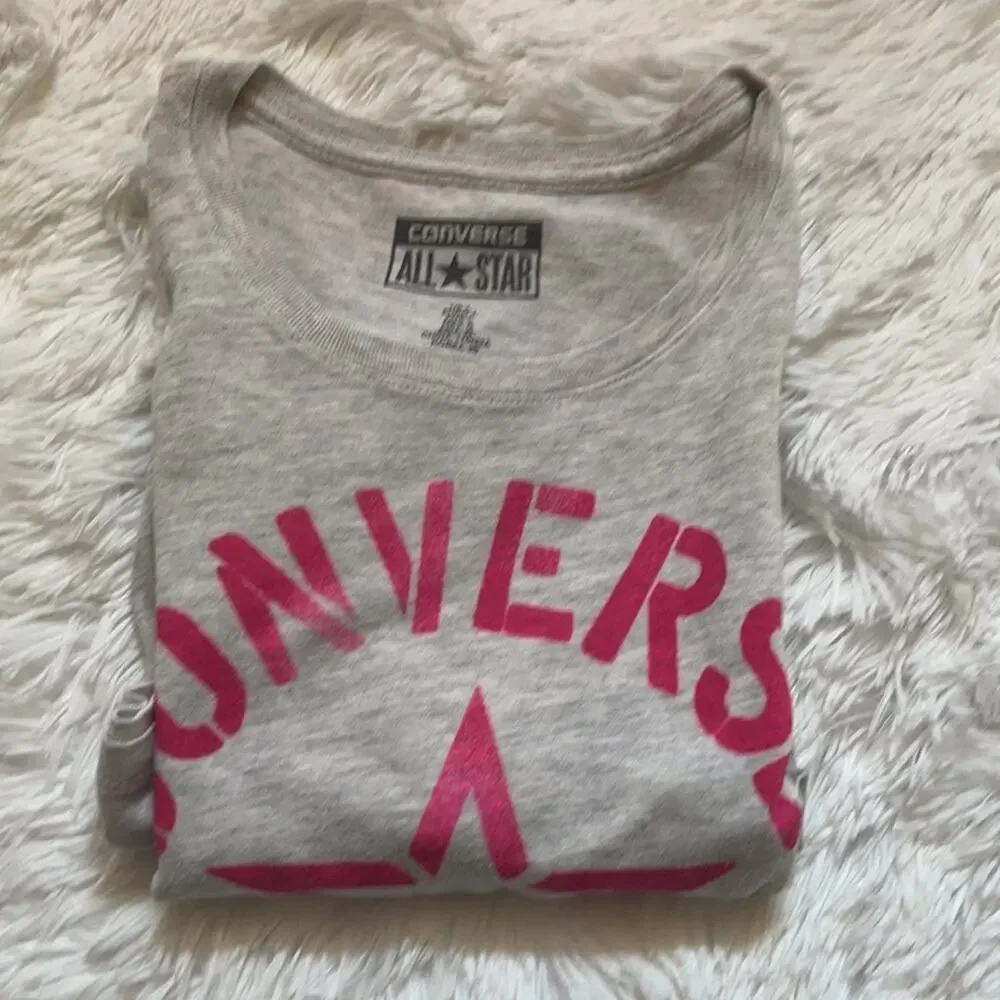 Converse Grey/Pink Size:Large T-Shirt - Picture 3 of 6